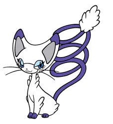 Size: 1062x1172 | Tagged: cat, derpibooru import, female, glameow, pokefied, pokémon, rarity, safe, simple background, solo, species swap, white background