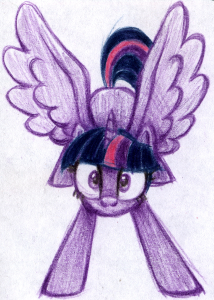 Size: 1390x1948 | Tagged: safe, artist:colossalstinker, derpibooru import, twilight sparkle, twilight sparkle (alicorn), alicorn, pony, female, mare, solo, traditional art