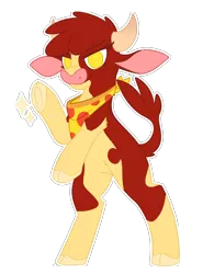 Size: 2183x2802 | Tagged: arizona cow, artist:ruef, bandana, cloven hooves, community related, cow, derpibooru import, female, safe, simple background, solo, them's fightin' herds, transparent background
