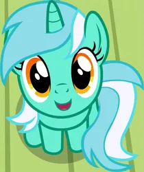 Size: 1061x1261 | Tagged: safe, artist:badumsquish, derpibooru import, part of a set, lyra heartstrings, pony, unicorn, badumsquish is trying to murder us, badumsquish's kitties, behaving like a dog, cute, female, looking at you, looking up, lyrabetes, show accurate, smiling, solo, weapons-grade cute