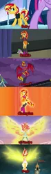 Size: 533x1800 | Tagged: safe, derpibooru import, edit, screencap, spike, sunset shimmer, twilight sparkle, twilight sparkle (alicorn), alicorn, dog, pony, unicorn, equestria girls, equestria girls (movie), friendship games, my past is not today, rainbow rocks, daydream shimmer, digimon, evolution chart, fiery wings, pokémon, spike the dog, sunset phoenix, sunset satan, wings
