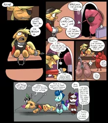 Size: 1024x1156 | Tagged: safe, artist:metal-kitty, derpibooru import, applejack, rarity, soarin', spike, pony, comic, crossover, demo jack, demoman, hallucination, heart, liver, lungs, miss pauling, pyro, rarispy, spike pyro, spy, team fortress 2, wat