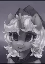 Size: 740x1050 | Tagged: artist:share dast, bust, cartographer's cap, derpibooru import, female, filly, grayscale, hat, monochrome, portrait, princess luna, safe, solo, woona, younger