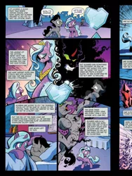 Size: 720x960 | Tagged: safe, artist:andypriceart, derpibooru import, idw, king sombra, observer (character), radiant hope, pony, umbrum, unicorn, siege of the crystal empire, spoiler:comic, spoiler:comic35, advertisement, body horror, colt, comic, crystal heart, female, filly, idw advertisement, male, official comic, preview, princess, suffering