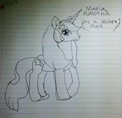 Size: 1374x1329 | Tagged: safe, artist:yamikarishadow6, derpibooru import, ponified, pony, lined paper, maria robotnik, monochrome, solo, sonic the hedgehog (series), traditional art