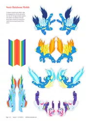 Size: 2480x3508 | Tagged: safe, artist:muffinshire, derpibooru import, part of a set, misty fly, rainbow dash, rarity, soarin', spitfire, pony, sonic rainboom (episode), craft, mobile, part of a series, pattern, sonic rainboom