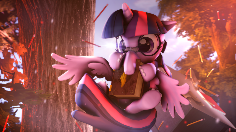 Size: 3840x2159 | Tagged: 3d, alicorn, anteater, artist:doge4ce, book, derpibooru import, happy tree friends, safe, solo, source filmmaker, species swap, twilight sparkle, twilight sparkle (alicorn)