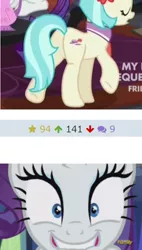 Size: 396x697 | Tagged: safe, derpibooru import, edit, edited screencap, screencap, coco pommel, rarity, pony, derpibooru, made in manehattan, butt, coco's apartment, excited, exploitable meme, eyes on the prize, faic, female, juxtaposition, juxtaposition win, lesbian, lip bite, mare, marshmallow coco, meme, meta, plot, shipping, wide eyes