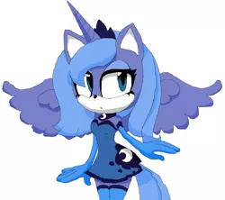 Size: 1328x1179 | Tagged: 1000 hours in ms paint, anthro, artist:farfromserious, derpibooru import, ms paint, princess luna, s1 luna, safe, solo, sonicified, sonic the hedgehog (series)