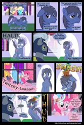 Size: 2000x2978 | Tagged: safe, artist:mlp-silver-quill, derpibooru import, caesar, count caesar, pinkie pie, oc, oc:clutterstep, earth pony, pony, comic:a princess' tears, clothes, comic, coronation dress, dress, female, male, mare, night guard, royal guard, stallion