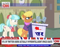 Size: 800x630 | Tagged: artist:pixelkitties, cable news network, cnn, coco pommel, derpibooru import, meta, ms. harshwhinny, ms. harshwhinny's election campaign, politics, safe, twitter, votehorse