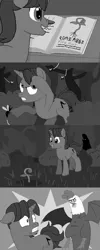 Size: 320x800 | Tagged: artist:herooftime1000, cockatrice, derpibooru import, everfree forest, monochrome, mosquitoes, oc, oc:sour note, octavia in the underworld's cello, pixel art, safe, this will end in death, unofficial characters only