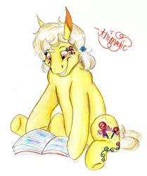 Size: 1549x1855 | Tagged: artist:animagicworld, book, butterscotch (g3), derpibooru import, g3, safe, scrapbook, solo, traditional art