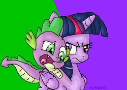 Size: 980x692 | Tagged: safe, artist:mojo1985, derpibooru import, spike, twilight sparkle, twilight sparkle (alicorn), alicorn, pony, conjoined, female, fusion, male, multiple heads, two heads, we have become one