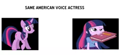 Size: 2289x1033 | Tagged: safe, derpibooru import, twilight sparkle, equestria girls, captain obvious, exploitable meme, meme, same voice actor, tara strong, you don't say