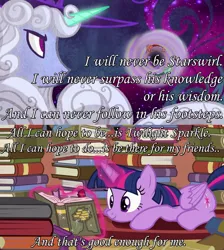 Size: 1280x1430 | Tagged: safe, derpibooru import, star swirl the bearded, twilight sparkle, twilight sparkle (alicorn), alicorn, equestria girls, rainbow rocks, caption, image macro, magic, meme, psychology, reading, text