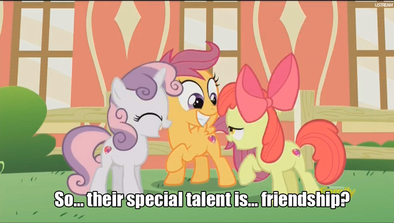 Size: 1280x724 | Tagged: apple bloom, caption, crusaders of the lost mark, cutie mark, cutie mark crusaders, derpibooru import, image macro, meme, safe, scootaloo, screencap, sweetie belle, text, the cmc's cutie marks