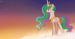 Size: 994x526 | Tagged: artist:kodabomb, cloud, dawn, derpibooru import, princess celestia, safe, solo, sunrise, twilight (astronomy)