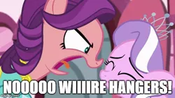 Size: 498x280 | Tagged: caption, crusaders of the lost mark, derpibooru import, diamond tiara, drama, equestria's worst mother, image macro, joan crawford, meme, mommy dearest, safe, spoiled rich, text, why