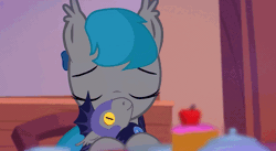 Size: 932x510 | Tagged: safe, artist:alstiff, derpibooru import, oc, oc:gracy gloom, unofficial characters only, bat pony, pony, where are you?, animated, cute, diabetes, ocbetes, plushie, snuggling, solo, toy, weapons-grade cute, youtube link