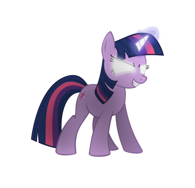Size: 1512x1454 | Tagged: safe, artist:the smiling pony, derpibooru import, twilight sparkle, pony, unicorn, 8, evil grin, female, first twilight sparkle image, get, glowing eyes, glowing horn, grin, gritted teeth, hilarious in hindsight, inkscape, levitation, magic, mare, simple background, smiling, smirk, solo, svg, teeth, telekinesis, transparent background, unicorn twilight, vector