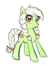 Size: 449x559 | Tagged: artist needed, safe, derpibooru import, granny smith, earth pony, pony, female, filly, simple background, solo, white background, young, young granny smith, younger