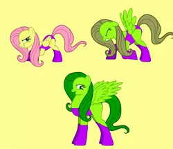Size: 1200x1030 | Tagged: safe, artist:catstuxedo, derpibooru import, fluttershy, pegasus, pony, pony creator, crossover, female, flutterhulk, hilarious in hindsight, mare, she-hulk, simple background, solo, the incredible hulk