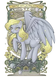 Size: 508x700 | Tagged: safe, artist:hezaa, derpibooru import, derpy hooves, pegasus, pony, female, mare, modern art, nouveau, solo