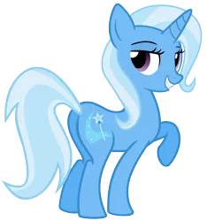 Size: 5610x6000 | Tagged: safe, artist:the smiling pony, derpibooru import, trixie, pony, unicorn, absurd resolution, female, looking back, mare, plot, simple background, smiling, solo, transparent background