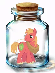 Size: 600x800 | Tagged: artist needed, safe, derpibooru import, big macintosh, earth pony, pony, bottle, male, pony in a bottle, solo, stallion, straw in mouth