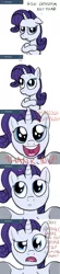 Size: 550x2500 | Tagged: safe, artist:flavinbagel, derpibooru import, rarity, pony, unicorn, ask gamer ponies, ask, female, fourth wall, looking at you, mare, solo