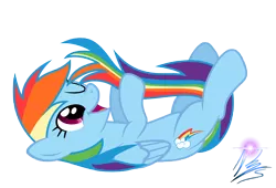 Size: 11787x8000 | Tagged: dead source, safe, artist:nightmaremoons, derpibooru import, rainbow dash, pegasus, pony, absurd resolution, cute, dashabetes, female, mare, on back, one eye closed, playing with tail, simple background, smiling, solo, transparent background, vector