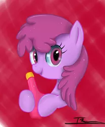 Size: 1638x1971 | Tagged: dead source, safe, artist:ivan-chan, derpibooru import, berry punch, berryshine, earth pony, pony, bottle, bust, female, looking at you, mare, solo, wine
