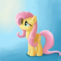 Size: 3000x3000 | Tagged: dead source, safe, artist:polkin, derpibooru import, fluttershy, pegasus, pony, confluttershy, confused, female, gradient background, high res, mare, solo