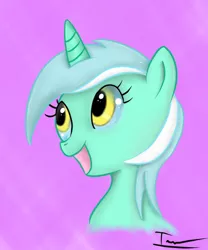 Size: 1638x1971 | Tagged: dead source, safe, artist:ivan-chan, derpibooru import, lyra heartstrings, pony, unicorn, bust, female, happy, mare, portrait, solo