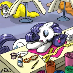 Size: 900x900 | Tagged: safe, artist:johnjoseco, derpibooru import, rarity, sweetie belle, pony, unicorn, carousel boutique, female, filly, mare, photoshop, sleeping
