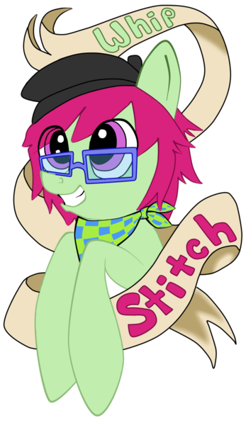 Size: 729x1261 | Tagged: safe, artist:whipstitch, derpibooru import, oc, unofficial characters only, earth pony, pony, female, glasses, mare, old banner, solo, whipstitch