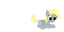 Size: 1050x525 | Tagged: safe, artist:tranquilmind, derpibooru import, derpy hooves, pegasus, pony, animated, behaving like a cat, chase, cute, derpabetes, filly, gif, jumping, laser pointer, open mouth, simple background, smiling, solo, white background, younger