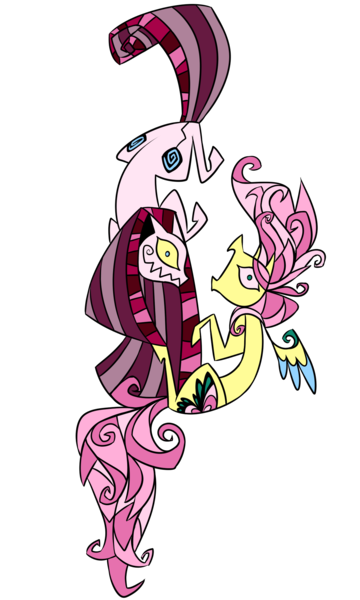 Size: 1200x2000 | Tagged: safe, artist:pashapup, derpibooru import, fluttershy, pinkie pie, earth pony, pegasus, pony, abstract background, duo, female, mare, pinkamena diane pie, simple background, stained glass, transparent background