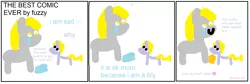 Size: 1836x615 | Tagged: safe, artist:fuzzy logic, derpibooru import, derpy hooves, dinky hooves, pegasus, pony, unicorn, comic, crying, duo, female, filly, mare, muffin