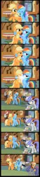 Size: 1400x6152 | Tagged: safe, derpibooru import, screencap, applejack, rainbow dash, scootaloo, snappy scoop, spike, dragon, earth pony, pegasus, pony, the mysterious mare do well, bedroom eyes, camera, comic, do not want, duckface, female, filly, male, mare, out of context, rainbow wig, screencap comic, sugarcube corner