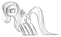 Size: 900x559 | Tagged: safe, artist:lauren faust, derpibooru import, posey, chipmunk, earth pony, pegasus, pony, behind the scenes, color me, concept art, female, g1, g1 to g4, generation leap, glare, grayscale, lineart, mare, monochrome, mortimer, sketch, stare, the stare, what could have been