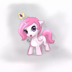 Size: 750x750 | Tagged: safe, artist:atticus83, derpibooru import, princess celestia, alicorn, pony, :o, cewestia, cute, female, filly, floppy ears, gradient background, levitation, looking at you, magic, open mouth, pink-mane celestia, smiling, solo, telekinesis, younger