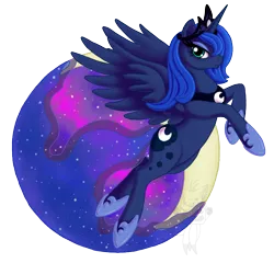 Size: 900x864 | Tagged: safe, artist:bluedemon00, derpibooru import, princess luna, alicorn, pony, abstract background, female, flying, mare, s1 luna, solo
