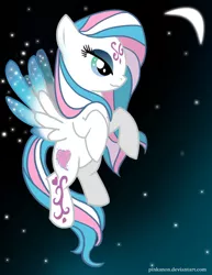 Size: 1176x1527 | Tagged: safe, artist:pinkanon, derpibooru import, star catcher, pegasus, pony, female, flying, g3, g3 to g4, generation leap, mare, night, solo