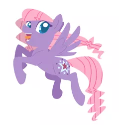 Size: 908x949 | Tagged: safe, artist:needsmoarg4, derpibooru import, starsong, pegasus, pony, female, flying, g3, g3 to g4, g3.5, g3.5 to g4, generation leap, mare, open mouth, solo