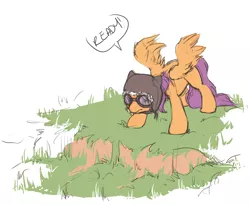 Size: 960x788 | Tagged: safe, artist:noel, derpibooru import, scootaloo, pegasus, pony, aviator hat, female, filly, goggles, hat, scootaloo can't fly, solo