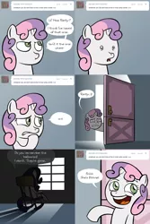 Size: 1280x1917 | Tagged: safe, artist:lemondevil, derpibooru import, rarity, sweetie belle, pony, unicorn, ask, biporarity, duo, duo female, female, filly, mare, rocking chair, sitting, worried
