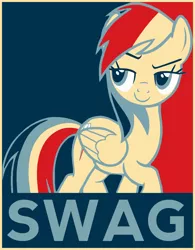 Size: 584x750 | Tagged: artist needed, safe, derpibooru import, rainbow dash, pegasus, pony, female, hope poster, looking back, mare, solo, swag, walking