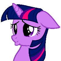 Size: 200x200 | Tagged: artist needed, safe, derpibooru import, twilight sparkle, pony, unicorn, animated, duckface, eye shimmer, female, floppy ears, gif, mare, pouting, simple background, solo